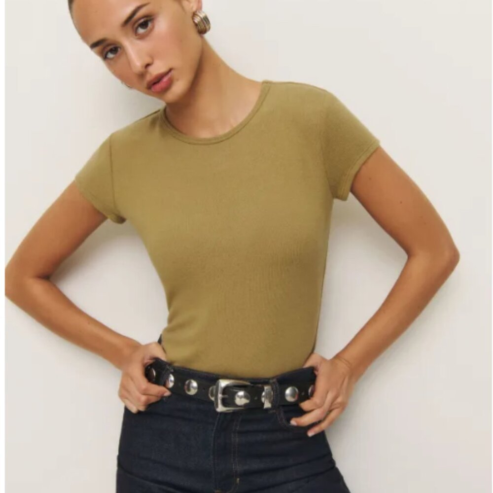 Reformation Olive Knit Top